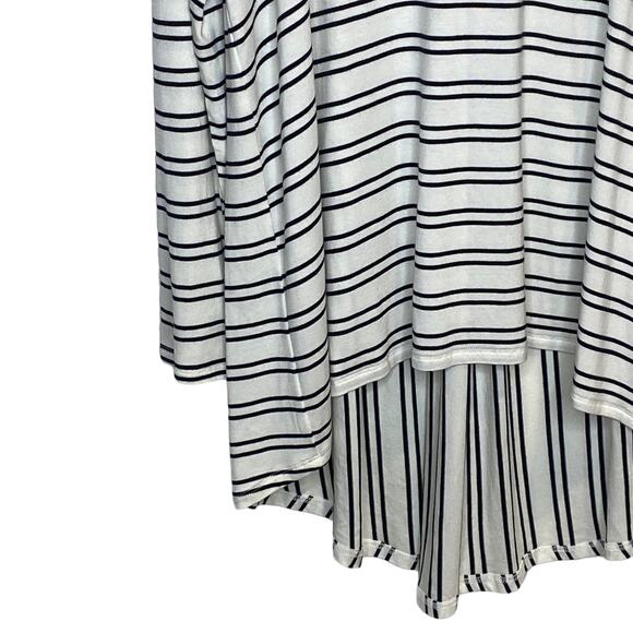 Soft Surroundings Womens Size Medium Striped Top Black White Long Sleeve Stretch - Picture 4 of 8